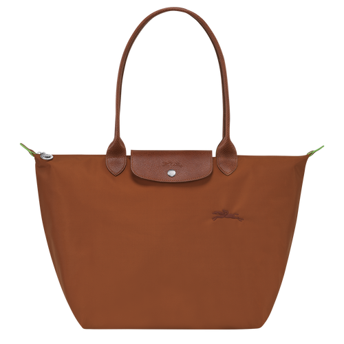 Le Pliage Green L Tote bag , Cognac - Recycled canvas - View 1 of 6