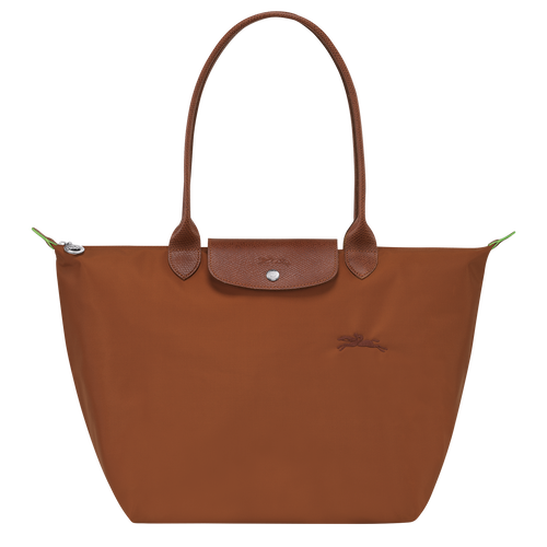 Le Pliage Green L Tote bag , Cognac - Recycled canvas - View 1 of  6