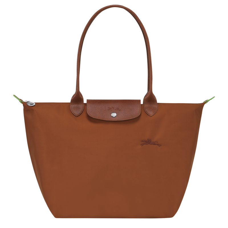 Le Pliage Green L Tote bag , Cognac - Recycled canvas  - View 1 of 6