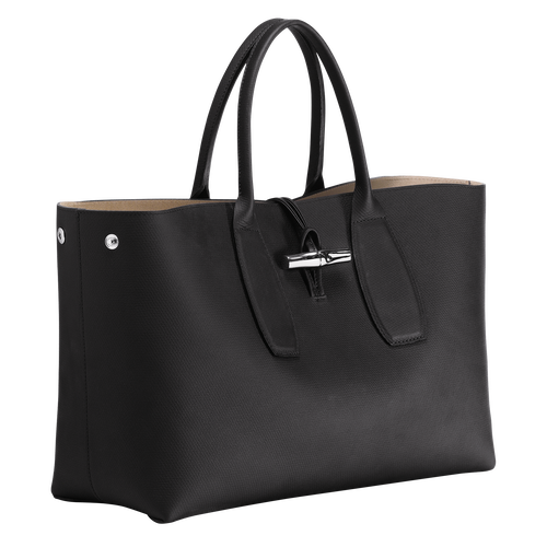 Roseau XL Handbag , Black - Leather - View 3 of  6