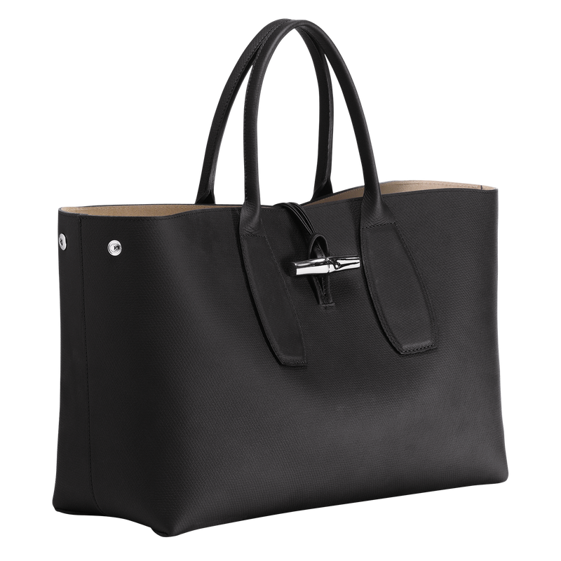Roseau XL Handbag , Black - Leather  - View 3 of  6