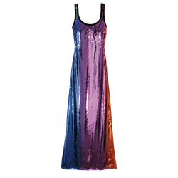 Langes Kleid , Paillette - Multicolor