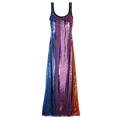 Vestido largo , Lentejuelas - Multicolor