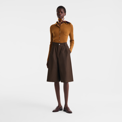 Shorts , Mocha - Double-face gabardine