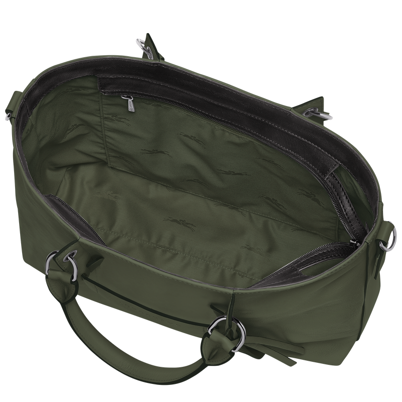 Longchamp 3D Tas met handgreep aan de bovenkant L , Kaki - Leder  - Weergave 5 van  6