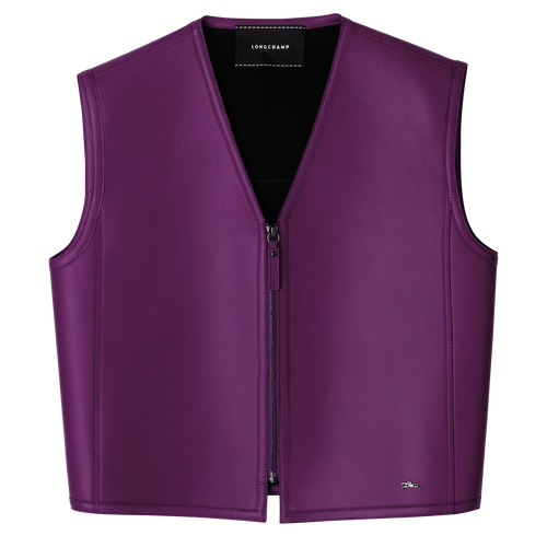 Sleeveless cardigan , Violet - Leather - View 1 of  1