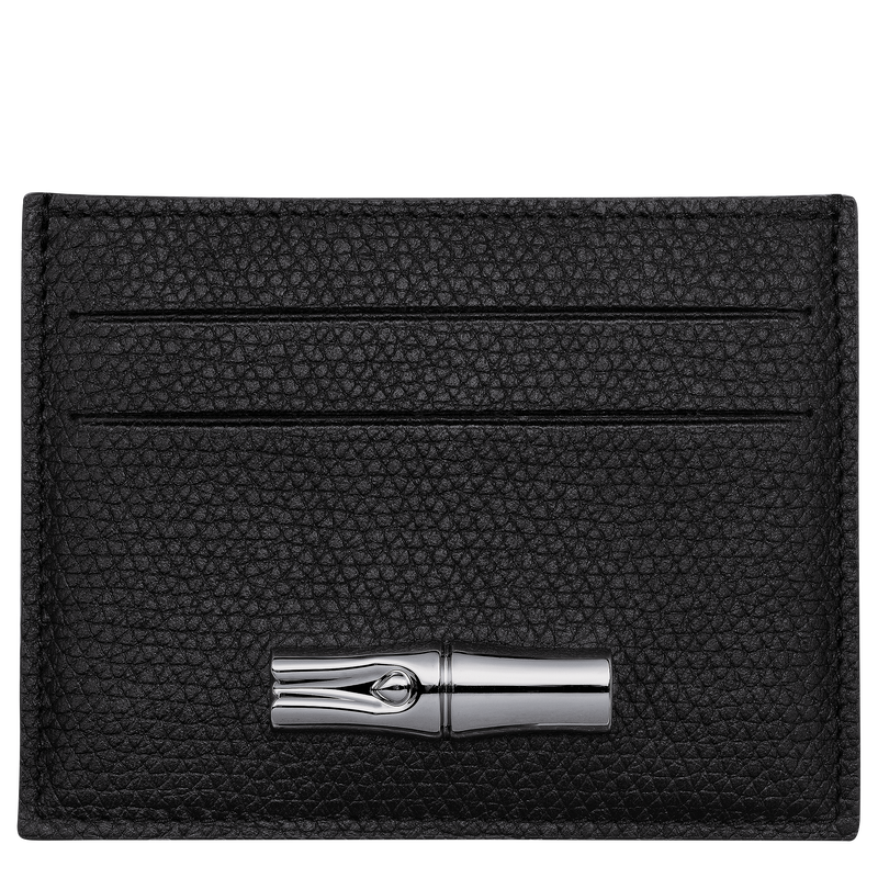 Le Roseau Card holder , Black - Leather  - View 1 of 2