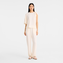 Top , Ecru - Fluid crepe