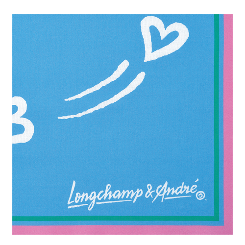 Longchamp x André Cotton scarf, Blue