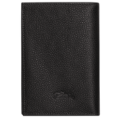 Le Foulonn&eacute; Passport cover , Black - Leather