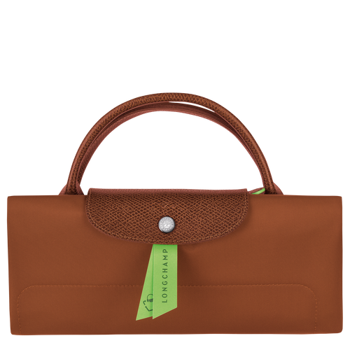 Reisetasche M Le Pliage Green , Recyceltes Canvas - Cognac - Ansicht 6 von 6