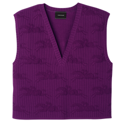 無袖毛衣 , 紫色 - 針織
