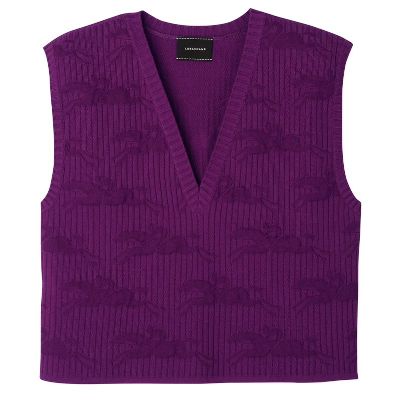 Pull sans manche , Maille - Violette  - Vue 1 de 3