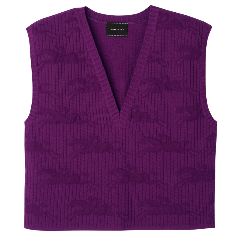 無袖毛衣 , 紫色 - 針織  - 查看 1 3