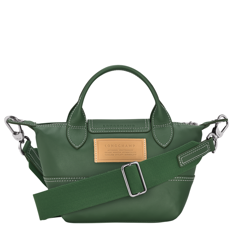 Le Pliage Xtra XS Handbag , British Green - Leather  - View 4 of  6