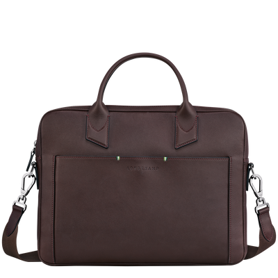 Longchamp sur Seine Briefcase , Mocha - Leather
