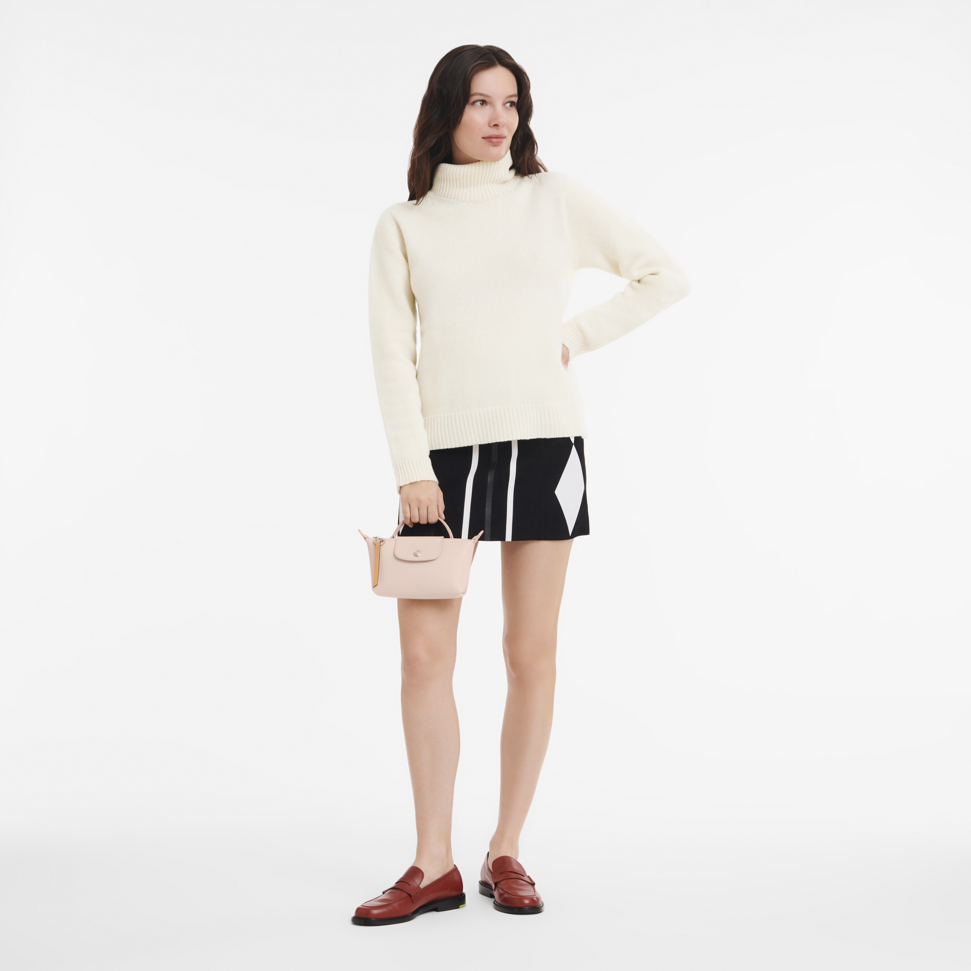 Le Pliage City Pochette mit Henkel, Nude