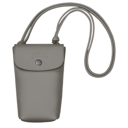 Le Pliage Xtra Telefoonhoesje met leren veter , Grijs - Leder