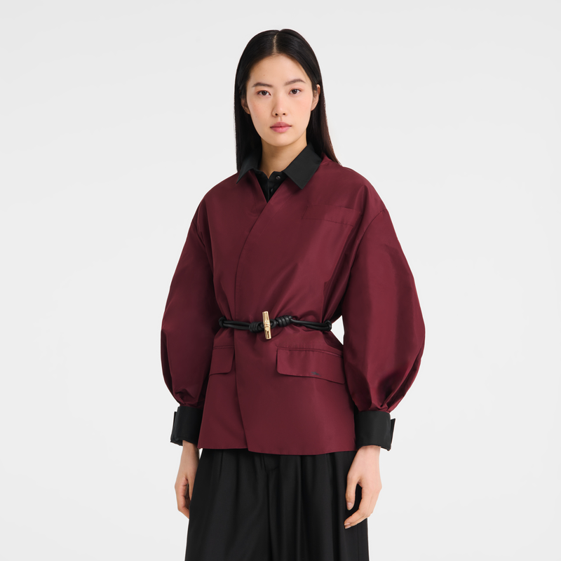 Kimono jacket , Burgundy - Techno taffeta  - View 3 of 5