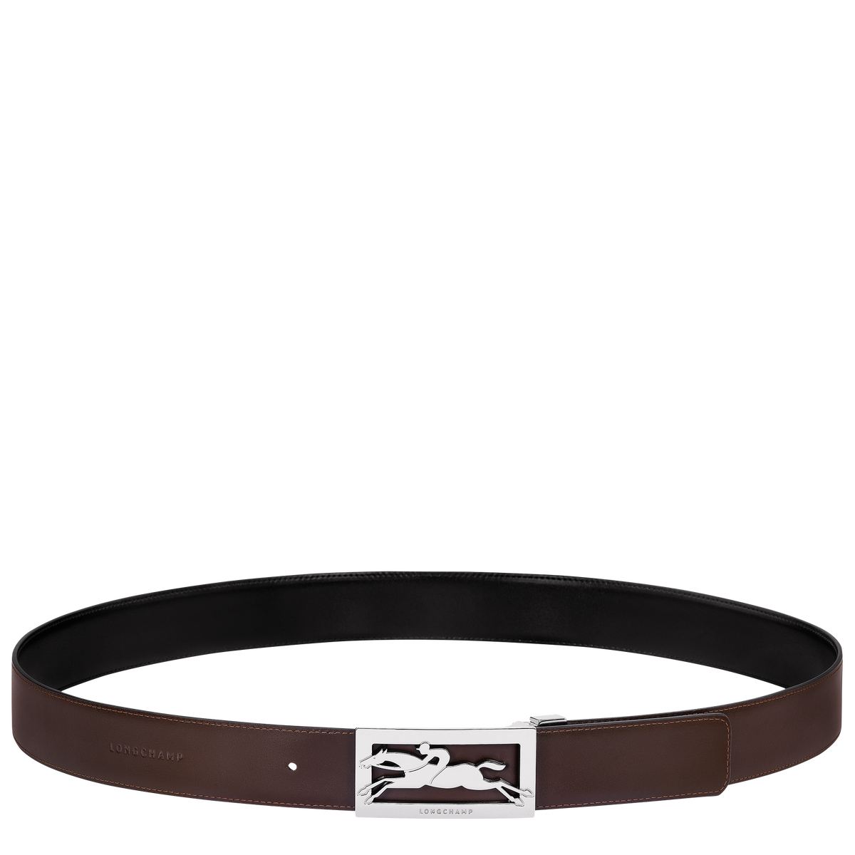 Box Men Reference Delta Box Men's belt Black/Mocha - Leather | Longchamp US