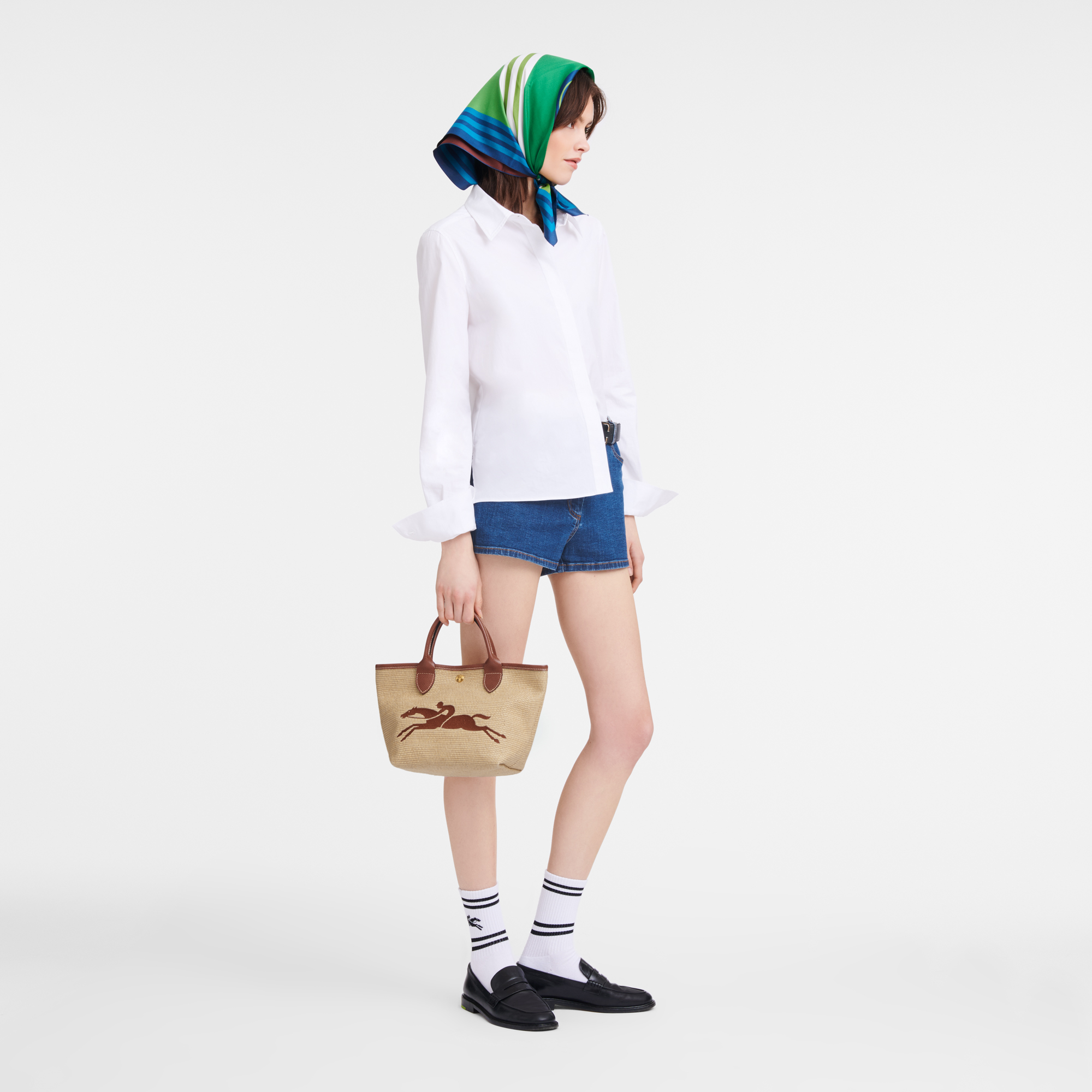 Le Panier Pliage S Basket bag Brown Canvas Longchamp CA