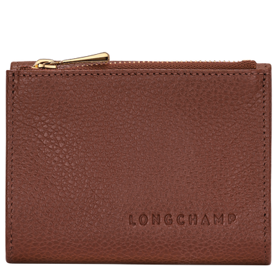 Le Foulonn&eacute; Compact wallet , Coffee - Leather