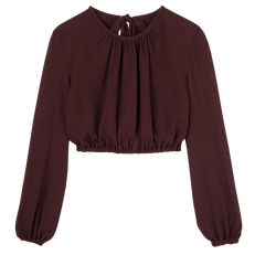 Top , Burgundy - Crepe jersey