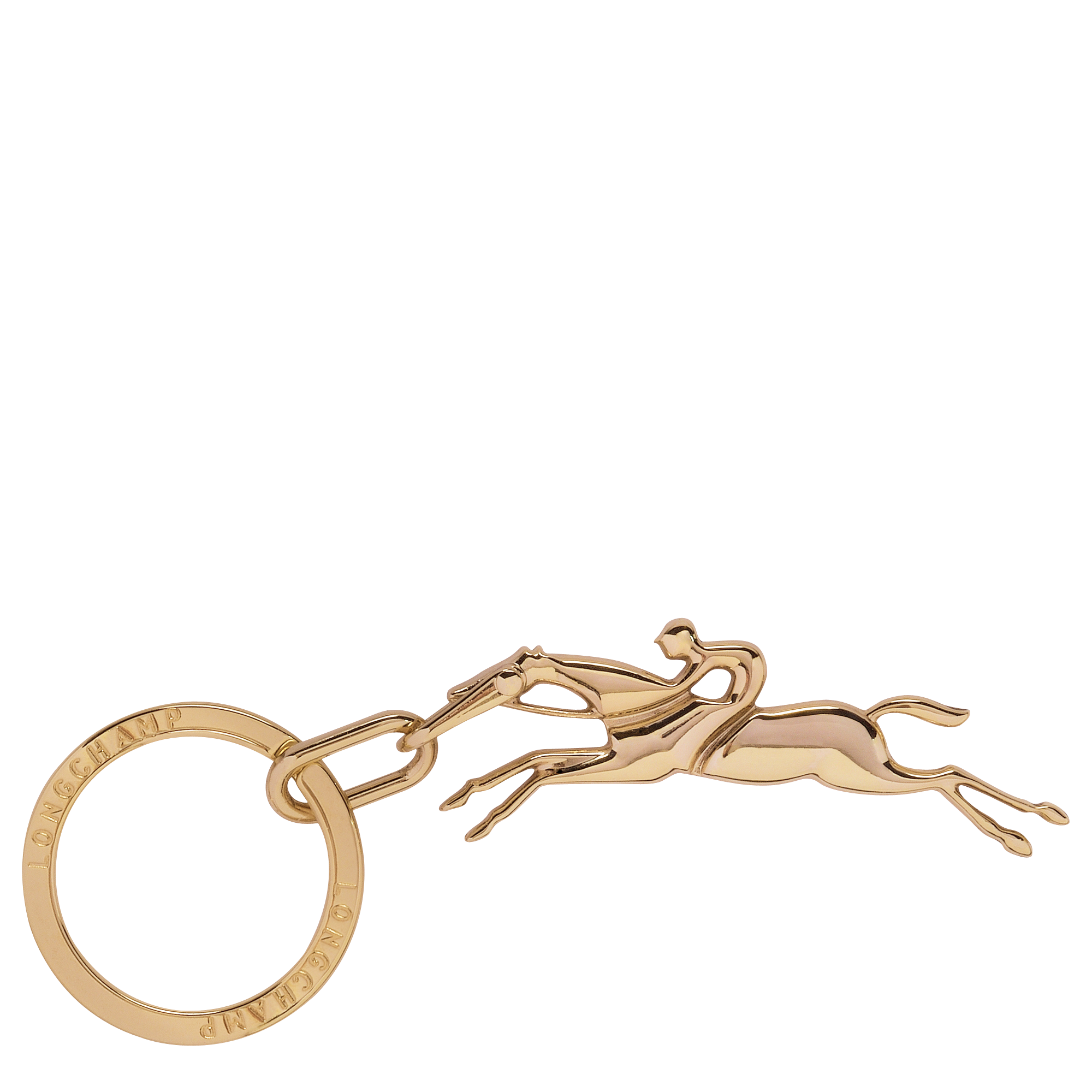 Cavalier Longchamp Porte-clés, Doré Très Pâle