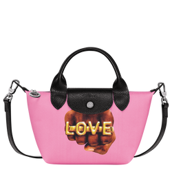 Longchamp x ToiletPaper 手提包 XS , 粉紅色 - 帆布