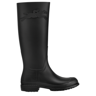 Cheval Longchamp Flache Stiefel, Schwarz