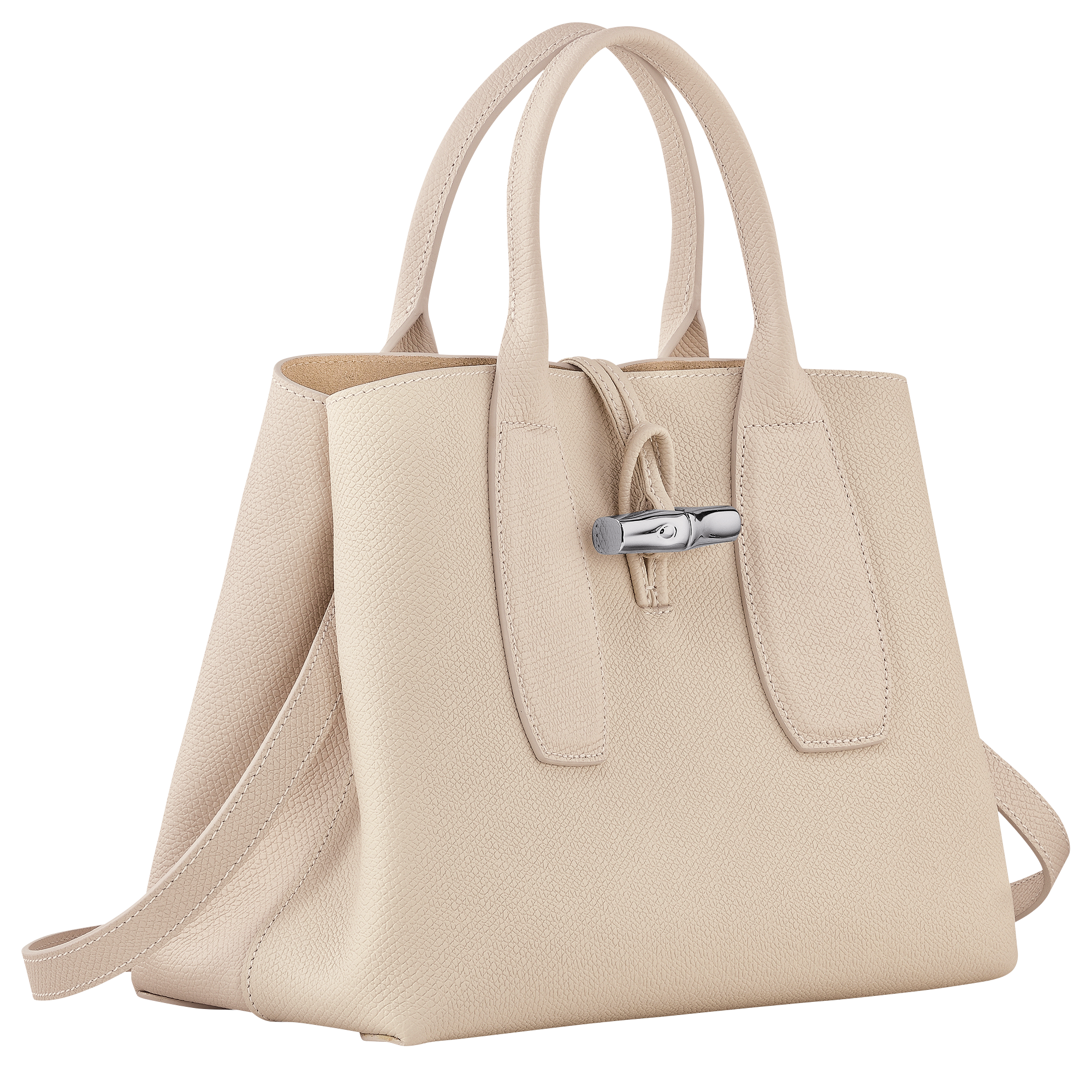 Longchamp Light Brown Leather Roseau Tote Longchamp