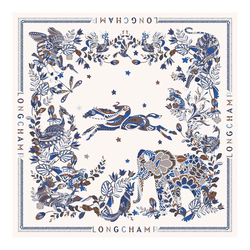Forêt Longchamp Silk scarf 90 , Atlantic - Silk