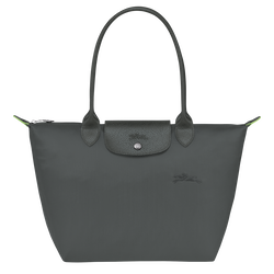 Le Pliage Green M Tote bag , Graphite - Recycled canvas