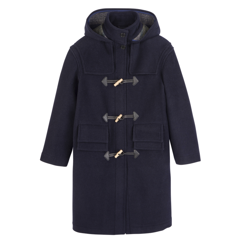 Duffle Coat , Navy - Double-faced wool cloth  - View 1 of  5