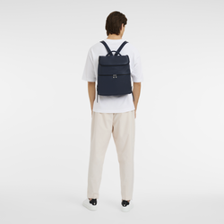 Le Foulonné Backpack , Navy - Leather