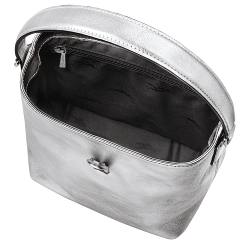 Sac seau XS Roseau , Cuir - Argent - Vue 5 de 5