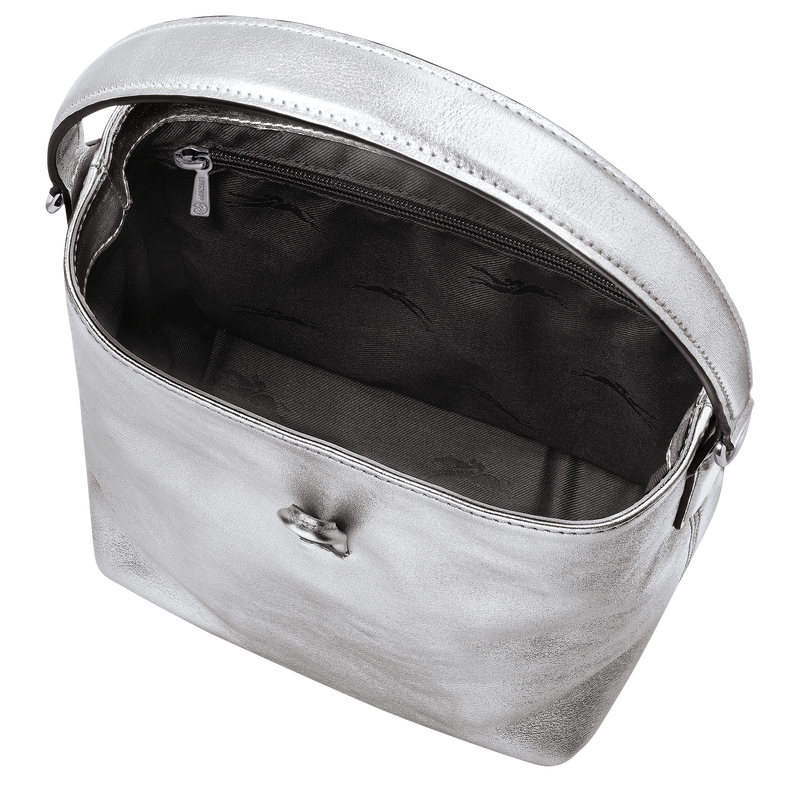 Le Roseau XS Bucket bag , Silver - Leather  - View 5 of  6