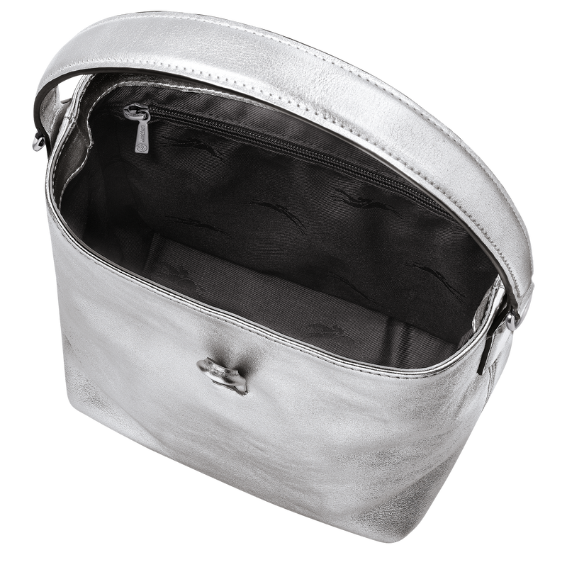 Le Roseau XS Bucket bag , Silver - Leather  - View 5 of 6