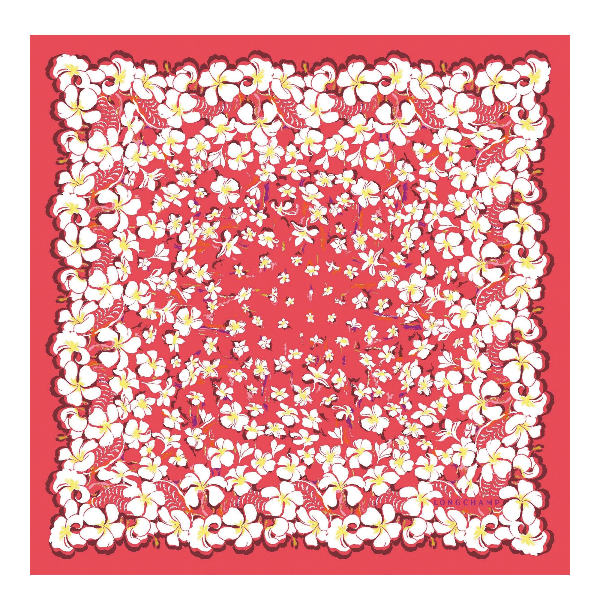 ハワイの花 シルクスカーフ50, ストロベリー