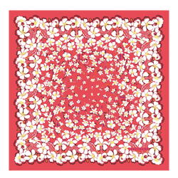 Hawaiian Flowers Silk scarf 50 , Strawberry - Silk