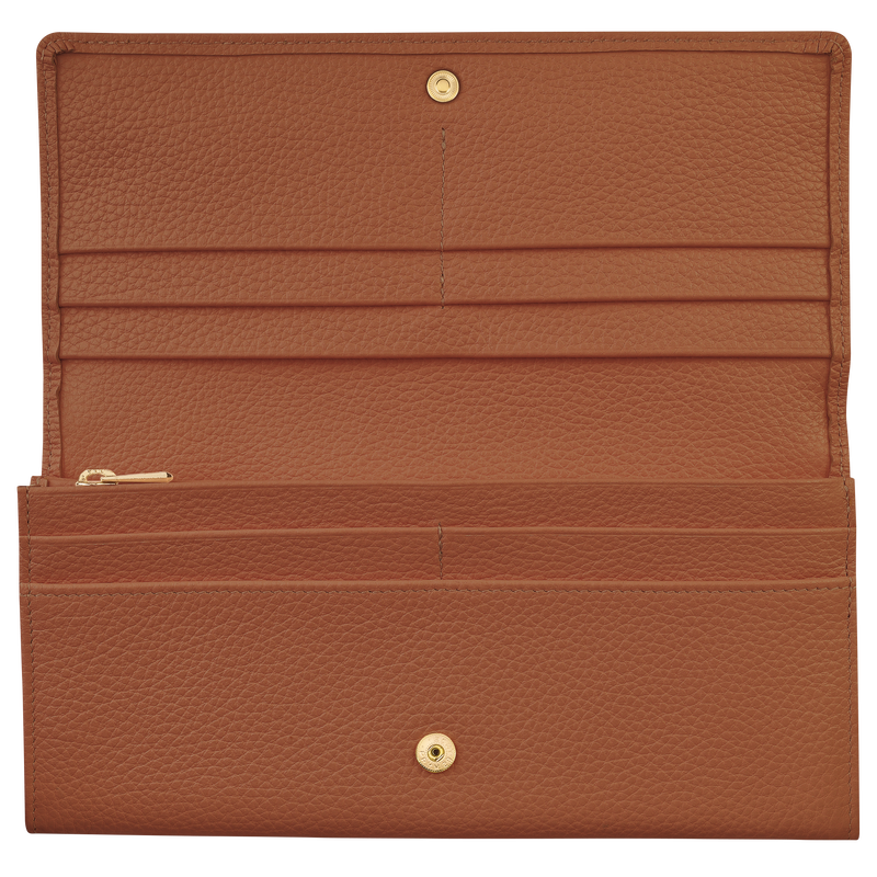 Le Foulonné Continental wallet , Caramel - Leather  - View 3 of 4