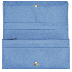 Lange Geldbörse mit Überschlag Le Foulonné , Leder - Wolkenblau