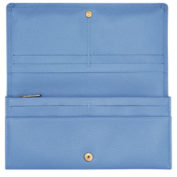 Le Foulonné Continental wallet , Cloud Blue - Leather