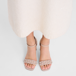 La Baronne High heel sandals , Cream - Leather