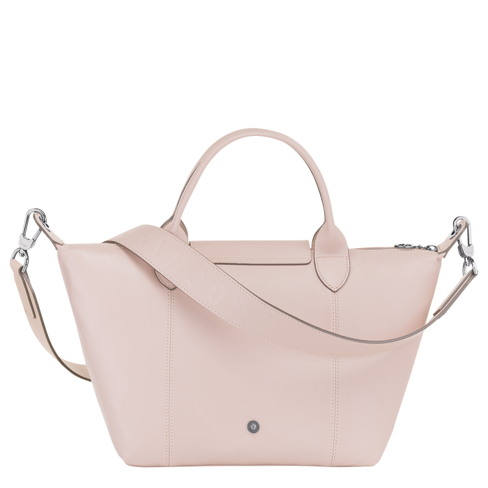 Le Pliage Cuir Top handle bag S, Pale pink