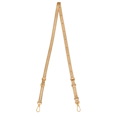 Shoulder strap , Gold - Leather