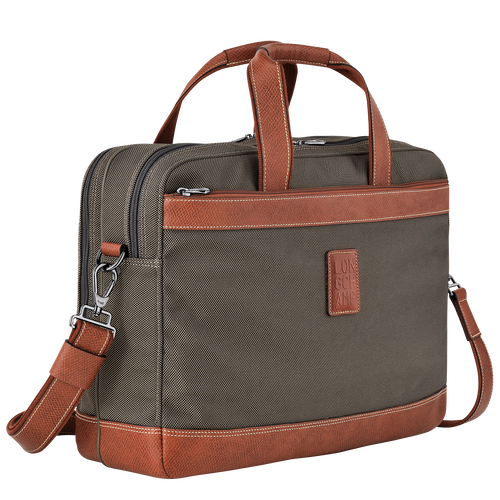 Boxford L Briefcase , Brown - Recycled canvas - View 3 of  5