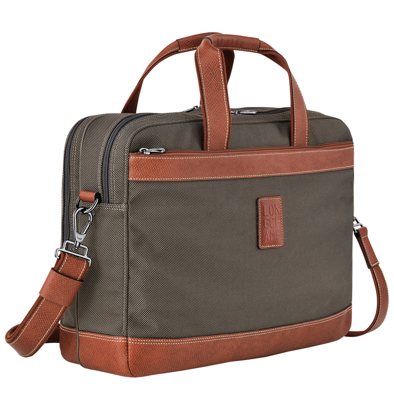 Boxford L Briefcase , Brown - Recycled canvas  - View 3 of  5