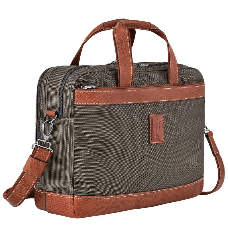 Boxford L Briefcase , Brown - Recycled canvas  - View 3 of 5