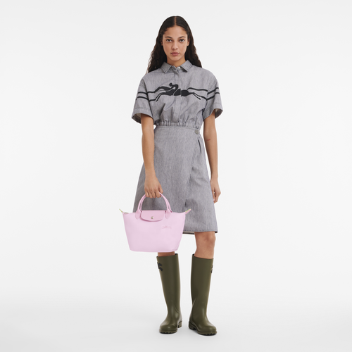 Sac à main S Le Pliage Green , Toile recyclée - Rose - Vue 2 de 6